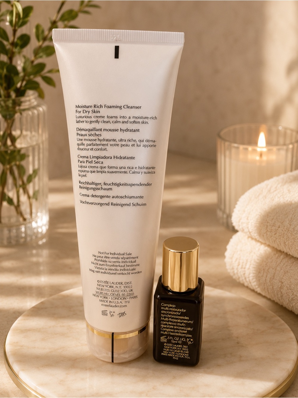 Estee Lauder Soft Clean Moisture Rich Foaming Cleanser & Adv Night Repair - Picture 2 of 2